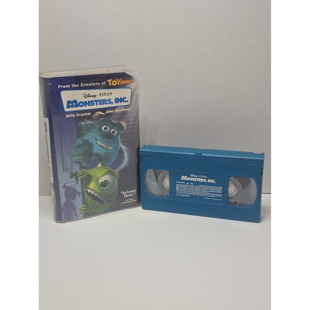 Monsters Inc VHS Tape Blue Animated Movie Collectible Clamshell Disney Pixar